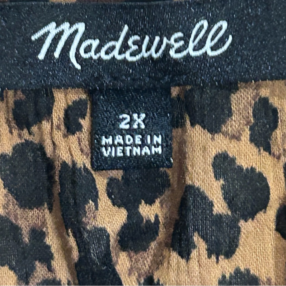 Madewell Leopard Top Shirt Plus Size 2X Half Puff… - image 5